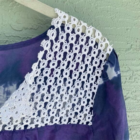 Calypso St. Barth for Target M Tie-Dye Silk Peasant Blouse Top Multicolor - Picture 5 of 10